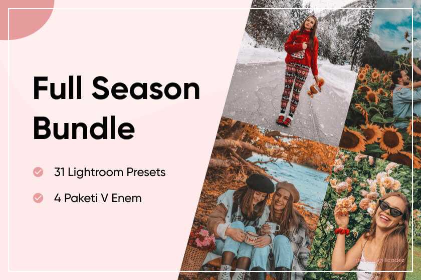 Promotional banner for Full Season Bundle Lightroom preset package