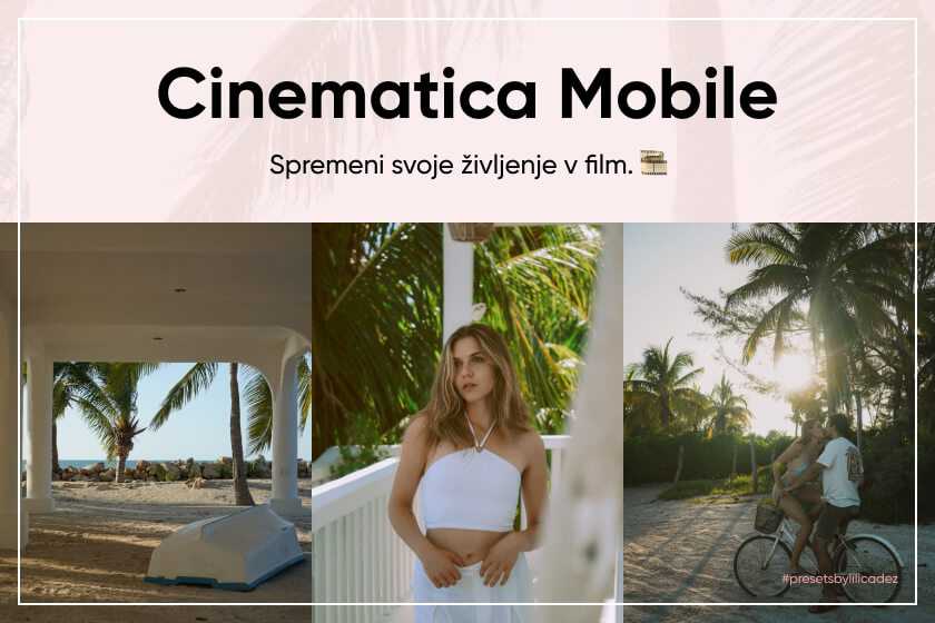 Promotional banner for Cinematica Mobile Lightroom preset package